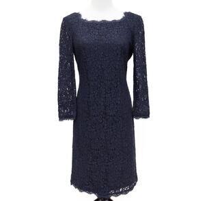 Adrianna Papell Blue Lace Formal Mini Dress Size 6